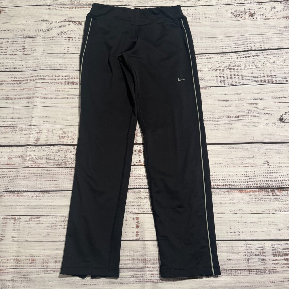 Nike Dri-Fit Black Ankle Zip Drawstring Athletic Running Pants Women's Size XS